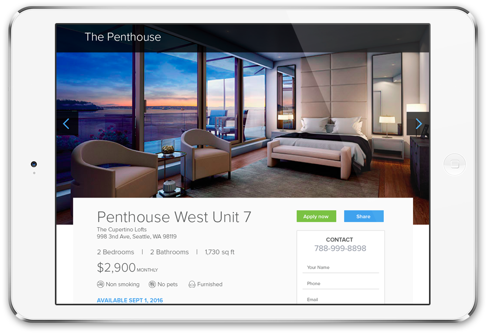 Pendo rental property ipad