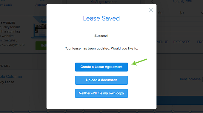 create a digital lease agreement in Pendo